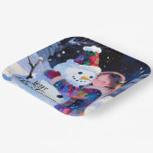Weihnachts-Schneemann und Mädchen-Papierteller Pappteller (Gewinkelt)