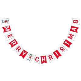 Weihnachts-Schneemann und Mädchentänzer, die Fahne Wimpelkette