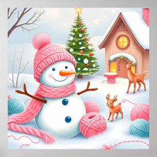 Weihnachts-Schneemann-Wanddekoration für den Winte Poster