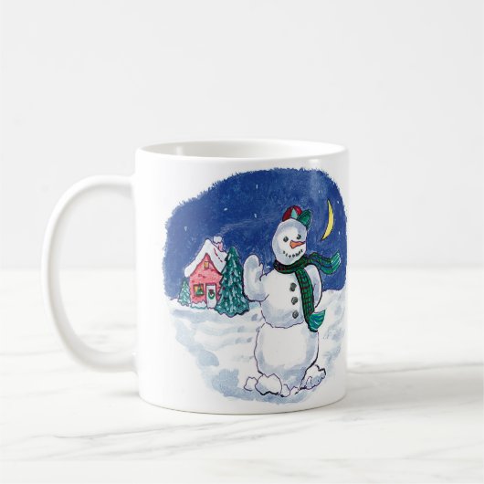 Weihnachts-Schneemann Waving Kaffeetasse (Links)