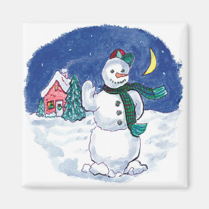 Weihnachts-Schneemann Waving Magnet