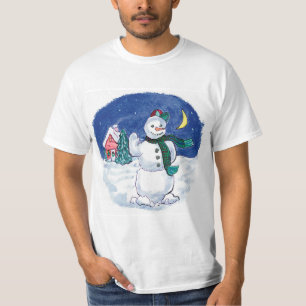 Weihnachts-Schneemann Waving T-Shirt