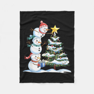 Weihnachts Schneemann Weihnachtsbaum Lustiger Schn Fleecedecke