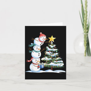 Weihnachts Schneemann Weihnachtsbaum Lustiger Schn Karte