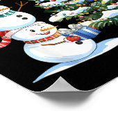 Weihnachts Schneemann Weihnachtsbaum Lustiger Schn Poster (Ecke)