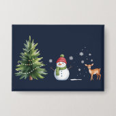 Weihnachts-Schneemann Weihnachtsbaum Rentier Winte Button (Vorderseite)