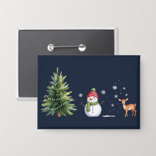 Weihnachts-Schneemann Weihnachtsbaum Rentier Winte Button