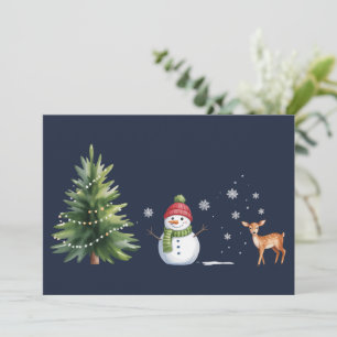 Weihnachts-Schneemann Weihnachtsbaum Rentier Winte Feiertagskarte
