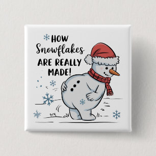 Weihnachts-Schneemann: Wie Schneeflocken wirklich  Button