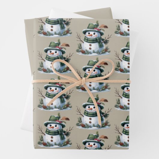 Weihnachts-Schneemann Winterzeit Feiertag Geschenkpapier Set (Beispiel)