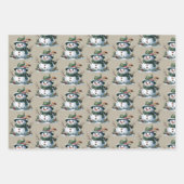 Weihnachts-Schneemann Winterzeit Feiertag Geschenkpapier Set (Vorderseite)