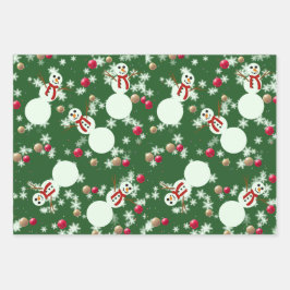 Weihnachts-Schneemänner Geschenkpapier Set