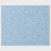 Weihnachts-Schneemänner in Schneeflocken Geschenkpapier (Flach)