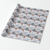 Weihnachts-Schneemänner mit roten Schaufeln Geschenkpapier (Ungerollt)