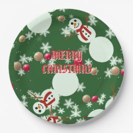 Weihnachts-Schneemänner  Pappteller