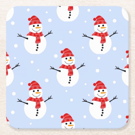 Weihnachts-Schneemänner Rechteckiger Pappuntersetzer (Vorderseite)