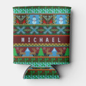 Weihnachts-Schneemännerfest | Name Dosenkühler (Vorderseite)