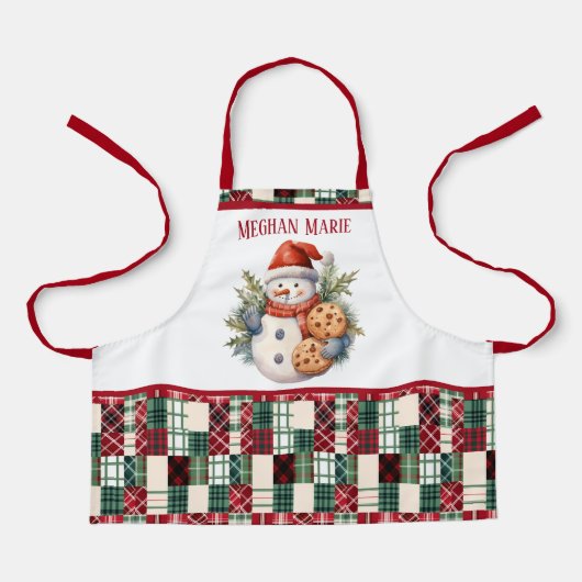 Weihnachts-Schneemannskekse backen Kinder Schürze (Vorderseite)