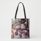Weihnachts-Schneepaar Tasche (Vorderseite)