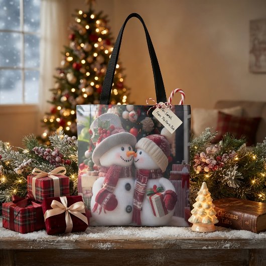 Weihnachts-Schneepaar Tasche
