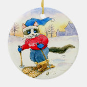 Weihnachts-Schneeschuh Kat Winterschmuck Keramik Ornament (Hinten)