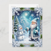 Weihnachts-Schneeszene Feiertagspostkarte (Vorne/Hinten)