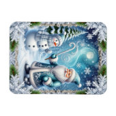 Weihnachts-Schneeszene Magnet (Horizontal)