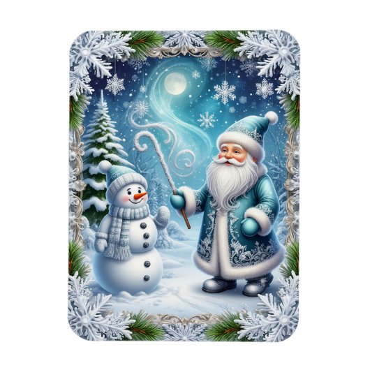 Weihnachts-Schneeszene Magnet (Vertikal)