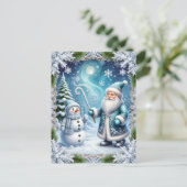 Weihnachts-Schneeszene Postkarte (Stehend Vorderseite)