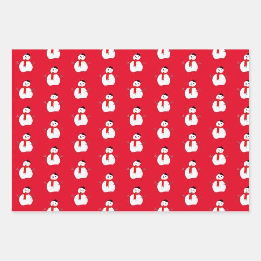 Weihnachts-Schneeurlaub Rot schwarz stilvoll Geschenkpapier Set (Vorderseite 3)