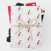 Weihnachts-Schneeurlaub Rot schwarz stilvoll Geschenkpapier Set (Beispiel)