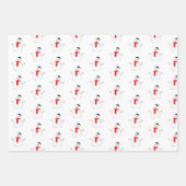 Weihnachts-Schneeurlaub Rot schwarz stilvoll Geschenkpapier Set (Vorderseite)