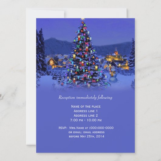 Weihnachts-Schneezeit der Nachtreligion Einladung (Rückseite)