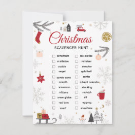 Weihnachts-Schnitzeljagd-Checkliste Kunst Mitteilungskarte
