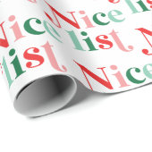 Weihnachts schöne Liste bunter Retro-Schriftart Geschenkpapier (Rolleneckpunkt)