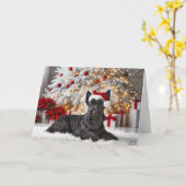 Weihnachts-Schottischer-Terrier Karte (Gelbe Blume)