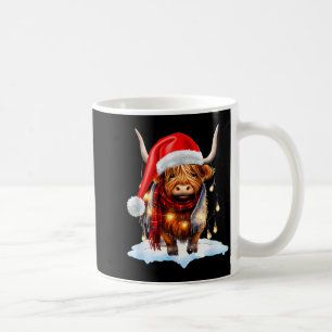 Weihnachts-Schottisches Hochlandrind in Weihnachte Kaffeetasse