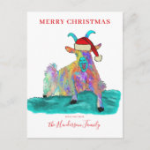 Weihnachts-Schrei-Ziegenbudget Feiertagspostkarte (Vorderseite)