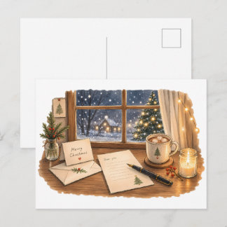 Weihnachts-Schreibtisch für gemütliche Schreibware Postkarte