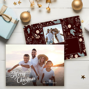 Weihnachts Schrift Vollfoto Boho Grünzeug Nachrich Feiertagskarte