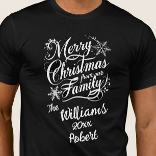 Weihnachts-Schriftart-Kalligrafie festlich elegant T-Shirt