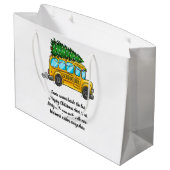 Weihnachts-Schulbus mit Santa Große Geschenktüte (Rückseite Schrägansicht)