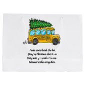 Weihnachts-Schulbus mit Santa Große Geschenktüte (Rückseite)