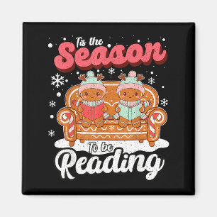 Weihnachts-Schullehrer Retro-Bibliothekar Groovy X Magnet