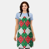 Weihnachts-Schürze 'Festive Argyle Cheer' Schürze (Getragen)