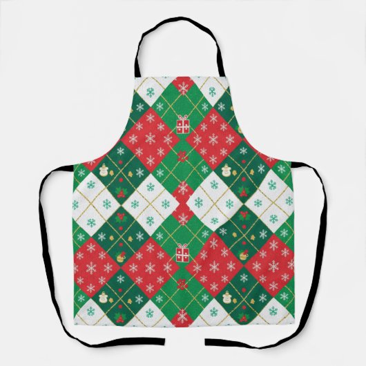 Weihnachts-Schürze 'Festive Argyle Cheer' Schürze (Vorderseite)