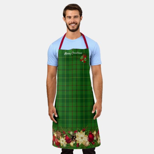 Weihnachts-SCHÜRZE personalisieren Script Green Ta Schürze (Getragen)