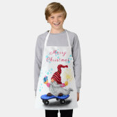 Weihnachts-Schürze Skater Gnome mit Geschenken Schürze (Getragen)