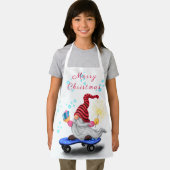 Weihnachts-Schürze Skater Gnome mit Geschenken Schürze (Insitu)