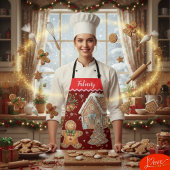 Weihnachts-Schürze, Vintager Lebkuchenmann, Haus Schürze